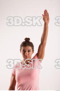 Arm flexing pose pink t shirt of Oxana  0005